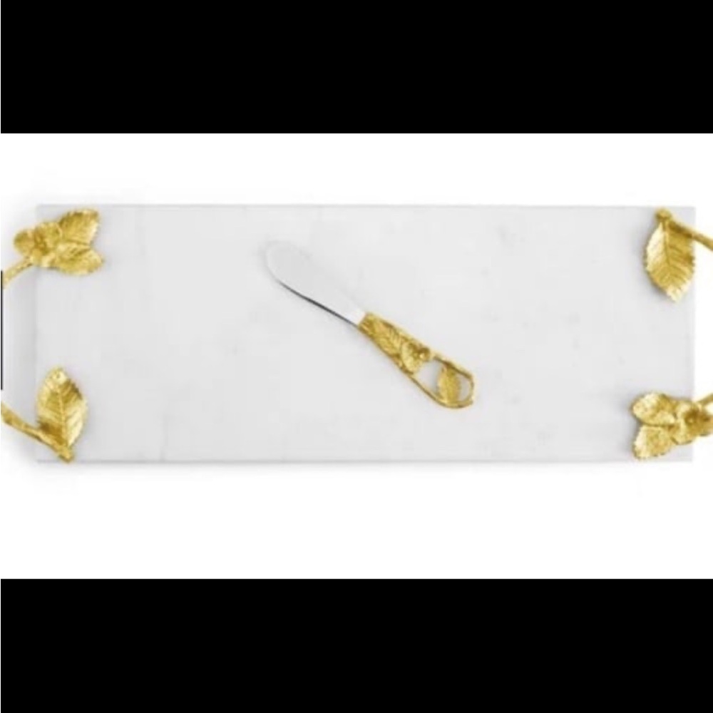 Michael Aram NIB Hydrangea Small Cheese Board with Knife